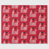 Happy Birthday-ballonnen en Confetti op Red Cadeaupapier (Vlak)