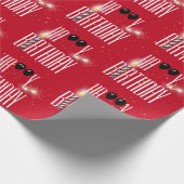 Happy Birthday-ballonnen en Confetti op Red Cadeaupapier (Hoek)