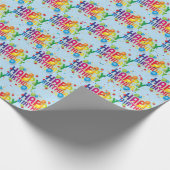 Happy Birthday-ballonnen en Confetti-wrapping-tape Cadeaupapier (Hoek)
