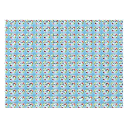 Happy Birthday-ballonnen en Petten Tafelkleed (Voorkant (Horizontaal))