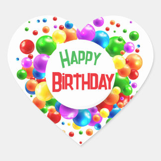 Happy Birthday-ballonnen Hart Sticker