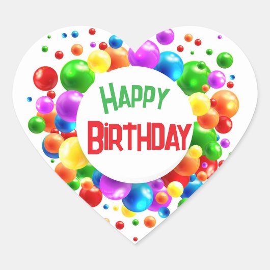 Happy Birthday-ballonnen Hart Sticker