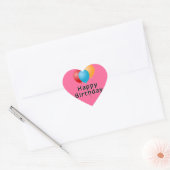 Happy Birthday-ballonnen Hart Sticker (Envelop)