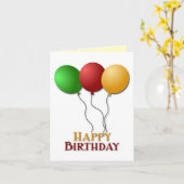 Happy Birthday-ballonnen Kaart (Gele Bloem)