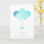 Happy Birthday-ballonnen Kaart (Gele Bloem)