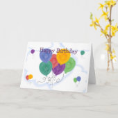 Happy Birthday-ballonnen Kaart (Gele Bloem)