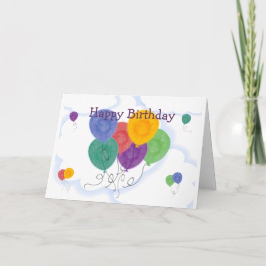 Happy Birthday-ballonnen Kaart (Voorkant)