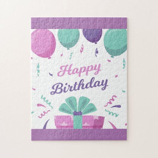 Happy Birthday-ballonnen Legpuzzel (Verticaal)