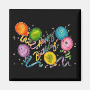 Happy Birthday-ballonnen Magneet
