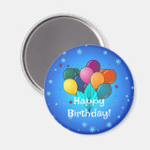 Happy Birthday-ballonnen, Magneet (Voorkant / Achterkant)