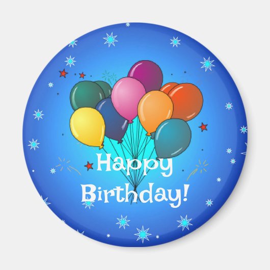 Happy Birthday-ballonnen, Magneet (Voorkant)
