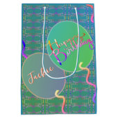 "Happy Birthday" ballonnen Medium Cadeauzakje (Achterkant)