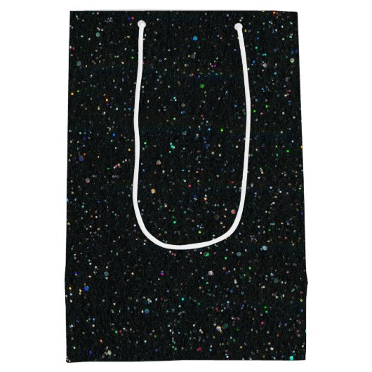 Happy Birthday ballonnen op Glitter Medium Cadeauzakje (Achterkant)