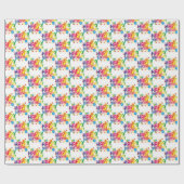 Happy Birthday-ballonnen op wit Cadeaupapier (Vlak)