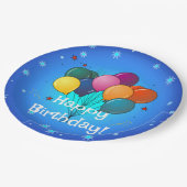 Happy Birthday-ballonnen, Papieren Bordje (Gekanteld)