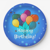 Happy Birthday-ballonnen, Papieren Bordje (Voorkant)