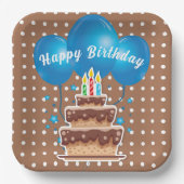 Happy Birthday-ballonnen Papieren Bordje (Voorkant)