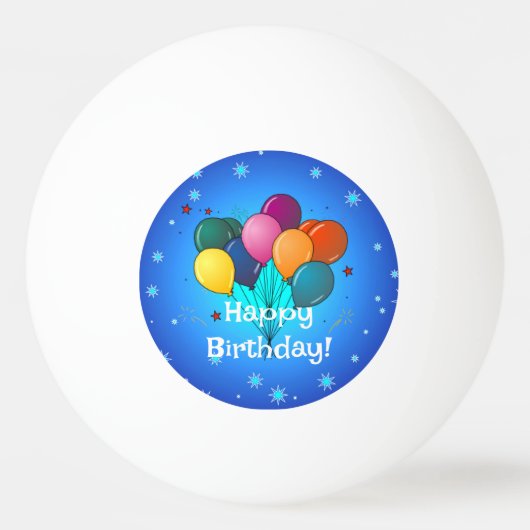 Happy Birthday-ballonnen, Pingpongbal (Voorkant)