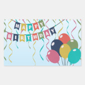 Happy Birthday-ballonnen Rechthoekige Sticker (Voorkant)