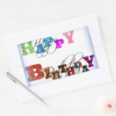 Happy Birthday-ballonnen Rechthoekige Sticker (Envelop)