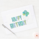 Happy Birthday-ballonnen Rechthoekige Sticker (Envelop)