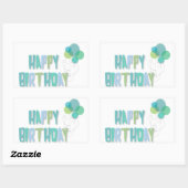 Happy Birthday-ballonnen Rechthoekige Sticker (Vel)