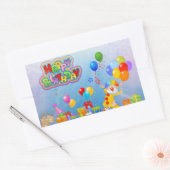 Happy Birthday-ballonnen Rechthoekige Sticker (Envelop)