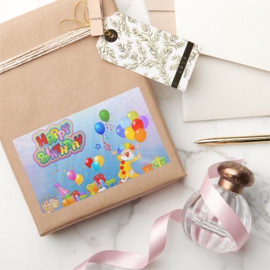 Happy Birthday-ballonnen Rechthoekige Sticker (Geschenken)