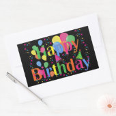 Happy Birthday-ballonnen Rechthoekige Sticker (Envelop)