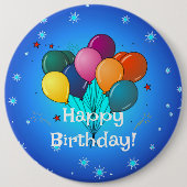 Happy Birthday-ballonnen, Ronde Button 6,0 Cm (Voorkant)