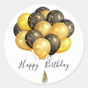 Happy Birthday-ballonnen Ronde Sticker