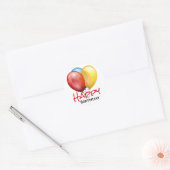 Happy Birthday-ballonnen Ronde Sticker (Envelop)