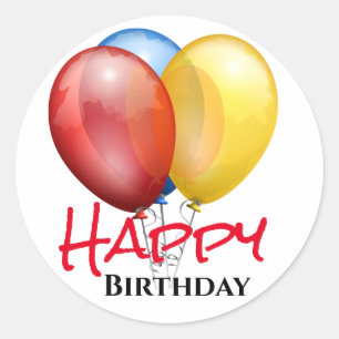Happy Birthday-ballonnen Ronde Sticker