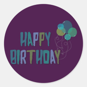 Happy Birthday-ballonnen Ronde Sticker