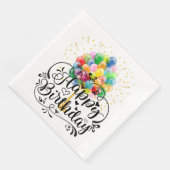 Happy Birthday-ballonnen Servet (Hoek)