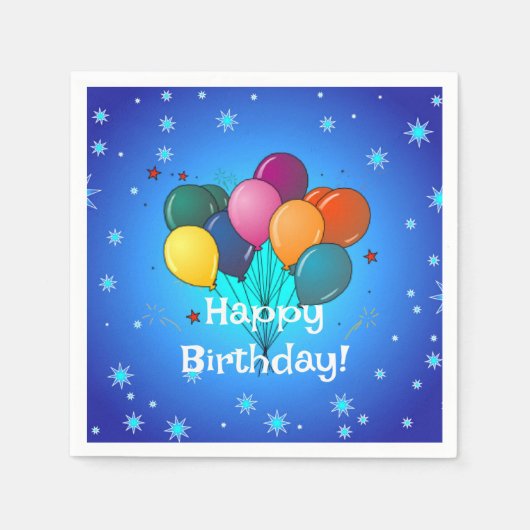 Happy Birthday-ballonnen Servet (Voorkant)