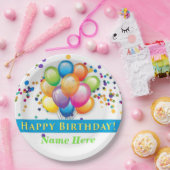 Happy Birthday-ballonnen - SJABLOON AANGEPAST Papieren Bordje (Feest)
