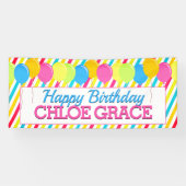 Happy Birthday-ballonnen Spandoek (Horizontaal)