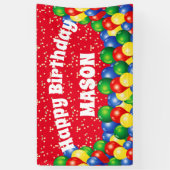 Happy Birthday-ballonnen Spandoek (Verticaal)