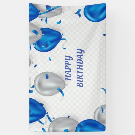 Happy Birthday-ballonnen Spandoek (Verticaal)