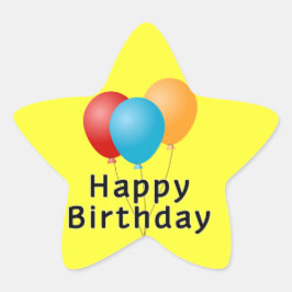 Happy Birthday-ballonnen Ster Sticker