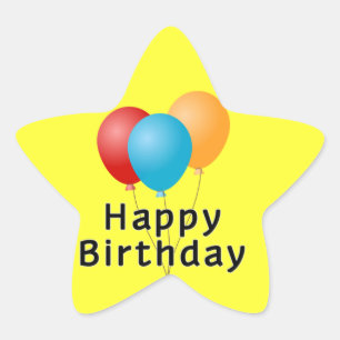 Happy Birthday-ballonnen Ster Sticker