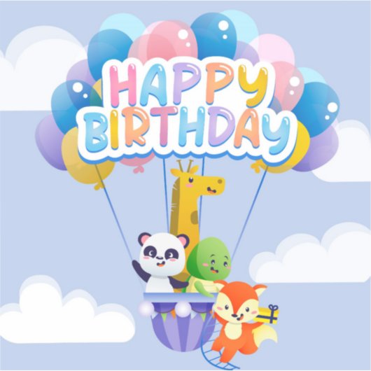 Happy Birthday-ballonnen Sticker (Voorkant)