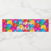 Happy Birthday-ballonnen Waterfles Etiket (Enkel label)