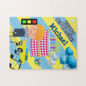 Happy Birthday ballons Cake Boy Cars Legpuzzel (Horizontaal)