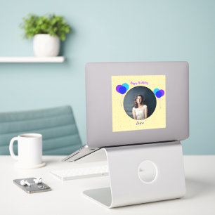 Happy Birthday ballons Custom Photo Text Cutout Sticker
