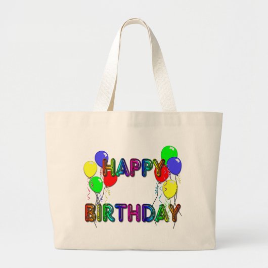 Happy Birthday Ballons D1-Canvas tas (Voorkant)