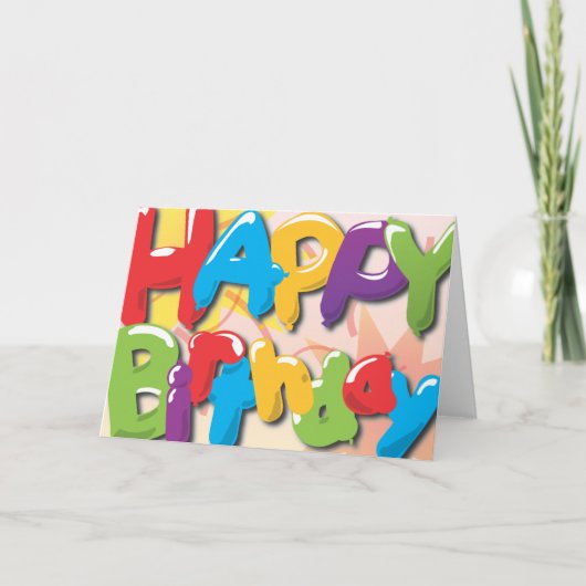 Happy Birthday Ballons Kaart (Voorkant)