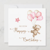 Happy Birthday Ballons Kaart (Voorkant)