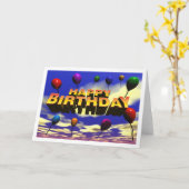 Happy Birthday Ballons Kaart (Gele Bloem)